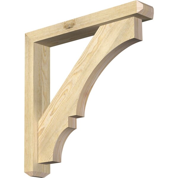 Ekena Millwork Balboa Craftsman Rough Sawn Bracket w/ Offset Brace, Douglas Fir, 4"W x 24"D x 24"H BKT0402X24X24BOA04RDF - main